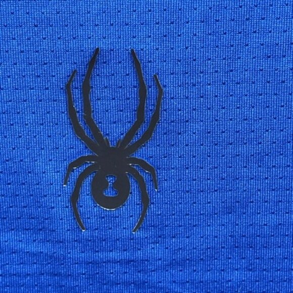 Spyder NWT Shirt Men's Mock Neck Long Sleeve Active Pro Web Blue Stretch Sz Lrg - Picture 5 of 16